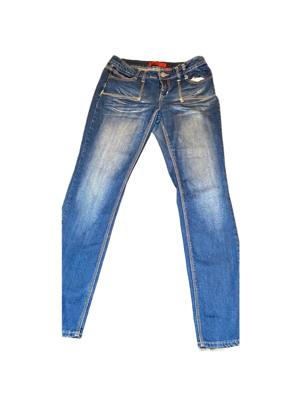 VTG Zana-Di Jeans Women's 11 Embroidered Back‎ Pockets Y2K Boho Flare Blue Denim